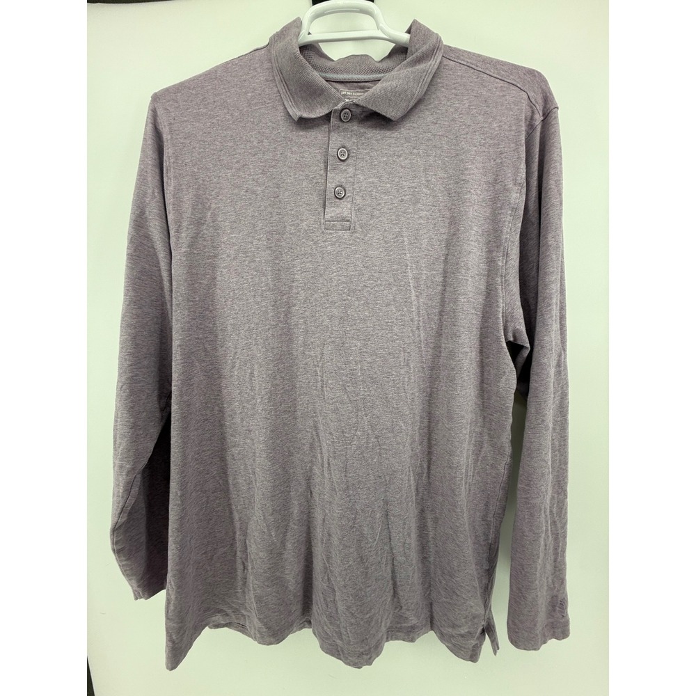Coolibar UPF 50+ Long Sleeve‎ Polo Shirt Mens XL Sun Protection Purple Lilac